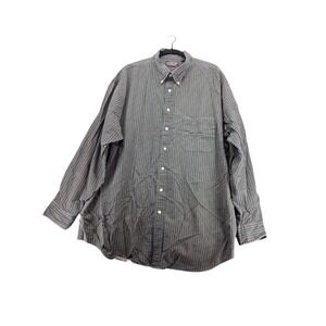 Roundtree & Yorke 2XLT Button Down Shirt Men's Big Tall Blue Stripe Cotton